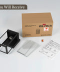 Package contents of Two Pack Dusk To Dawn Sensor Outdoor Wall Lights, White Aluminum Sconce With Seed Glass