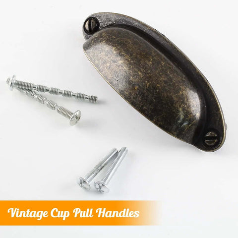Killer Vintage Shell Cabinet Pulls Featuring A Slick Yellow Bronze Plated Finish And Rugged Zinc Alloy Construction For Smooth Kitchen Cup Drawer Upgrade Plus Complete Premium Mounting Hardware Sets with screws.