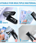 Heavy Duty Single Hole Punch For 0.25 Inch Holes, punching various materials like paper, cards, and leather, 30 sheet capacity, black.