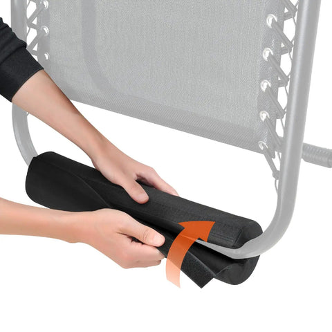 Installing Two Pack Zero Gravity Chair Foot Rest Cushions For Outdoor Recliners, Anti Gravity Folding Lounge Footpads, Black Set Of Two