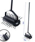 62 Inch Rolling Lawn Aerator With 17 Inch Roller Heavy Duty Manual Turf Aerator for Quick Soil Breakup and Lawn Health