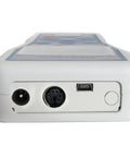 Digital Force Gauge 500 Newtons Capacity With Peak And Track Mode For Tension And Compression Readings Internal Memory Hold Function High Accuracy Zero Point Two Percent 500 N Great For Lab Shop And Field Testing rear ports and connector view