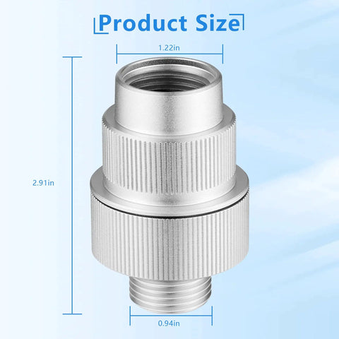 Heavy Duty Inline Water Filter For Washing Machines With Multi Stage Sediment Strainer And Stainless Steel Mesh Plus Triple Layer Fine Cotton, dimensions 1.22in x 2.91in x 0.94in