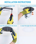 Installation steps for 12 Pack 6 Inch Ultra Thin LED Recessed Downlights With Junction Box, CRI90, Aluminum Construction