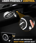 Onboard Air Compressor System control panel for truck airbag suspension, showing user-friendly air pressure adjustment