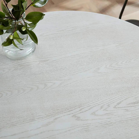 Round table showing Color Wash Transparent Layering Finish White Wash Pickling Stain For Wood Water Based Dries In About 1 Hour Easy Cleanup