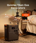 HomePower 3600 Pro Max Portable Power Station With 4000W 120V And 240V AC Output, 3584Wh LFP Battery, bedside use at night.