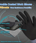 Image of Dual Nitrile Coated Work Gloves ANSI A9 Cut Abrasion Puncture Resistant 3/4 Double Coating details with glove layers.