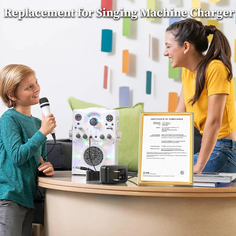 5.8V Replacement Beefy Charger for Karaoke Machine Power Adapter Compatible With SML385 SML625BTBK IN-385W IN-385 BT on display