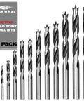 Brad Point Wood Drill Bit Set, 12 Piece Metric Sizes 3mm Through 12mm With Storage Case, Carpenter Grade Pro Quality