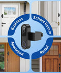 Anti Theft Video Doorbell Mount With No Drill Adjustable Bracket And Waterproof Cover, Keeps Sensor Clear, Apartment Door Camera Mount For inward swinging doors
