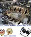 Chevy Knock Sensor Kit With Wiring Harness And Intake Manifold Gasket For Silverado Tahoe Avalanche Yukon Sierra Cadillac Hummer Drop In Replacement 12601822 showing parts and engine view