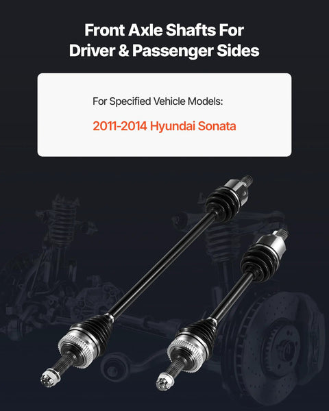 Hyundai Sonata Front CV Axle Shaft Assembly Set For 2011 2014 Two Piece Driver And Passenger Sides Drop In Replacement