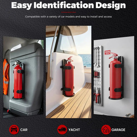 Rock Solid Wall Mount Fire Extinguisher Bracket For Car And Boat Secure Durable Steel Holder Stays Put With No Sweat Install Compact Safe Storage Rack For Emergency Prepped Adventures