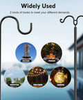 Two Pack String Light Poles With Seven Prong Steel Construction Includes Two Hooks And Fence Brackets for versatile outdoor use