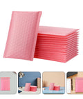 Stack of pink bubble padded mailers self seal envelopes 100 pack for jewelry and makeup supplies waterproof shipping bags