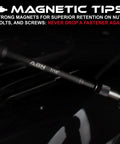 Close-up of 7/16 inch magnetic tip from Impact Nut Driver Set Six Piece SAE Long Shank With Magnetic Tips And Sockets One Quarter Inch Hex