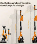 Detachable and retractable extension pole for Heavy Duty Electric Drywall Sander With Vacuum Dust Collector For Popcorn Ceiling Removal And Smooth Wall Finishing No Dust Hassle Job Site Must Have.