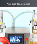 Automatic Liquid Filling Machine With Rotatable Liftable Bracket Precision Bottle Filler For Various Liquids featuring double outlet design.