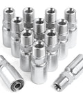 12-pack 1/2 in hose x 1/2 in NPTF male hydraulic hose end crimp fittings, silver metal for Dayco Weatherhead U-Series