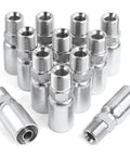 12 Pack One Quarter hydraulic Hose Fittings NPTF Male Crimp End For One Quarter Inch Hose To Pipe Thread, Heavy Duty Carbon Steel