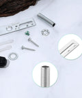 Four Inch Light Fixture Mounting Bracket Kit Three Pack With Small Chandelier Hold Plates And Universal Lamp Fixture Hardware For DIY Easy Chandelier Or Wall Light Installations Includes Three Crossbars Three Lamp Pipes And Ground Screws, 4 in steel kit