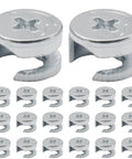 Built Tough 20 Pack 15X9.5MM Cam Lock Nuts For Furniture Fixes And Cabinet Assemblies Carbon Steel Nickel Plated Rust Resistant Hardware