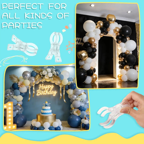 30 Pack Must Have Balloon Arch Clips Clear Plastic Spring Clamps Three Point Five Inch Heavy Duty Holders For Backdrop