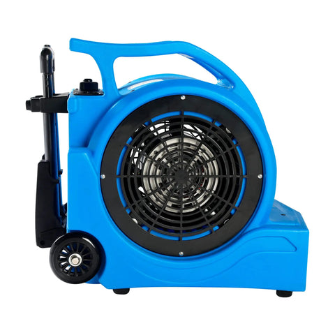 Three Speed 1HP Air Mover With 4000 CFM For Fast Floor And Carpet Drying Heavy Duty Rotomold Housing Handy Wheel Kit Blue