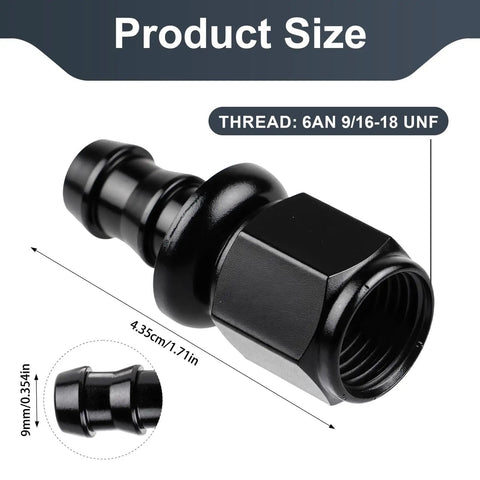 Two Pack 6AN Female To 3/8 Inch Barb Hose Fittings Leak Proof 37 Degree Flare Chamfer Deep Thread Ideal For Fuel Lines Oil Coolers Transmission Coolers Automotive Marine And Industrial Use, black anodized aluminum 6AN 9/16-18 UNF