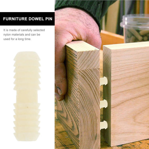 100 Pcs Nylon Shelf Pins With Threads On Both Ends used for securing wooden furniture panels