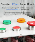 22mm LED Indicator Light for Industrial Machinery, 12V AC DC Pilot Signal Lamp, five colors on panel mount
