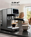 20 Bar Espresso Machine With Hot Brew And Rapid Cold Brew, Stainless Steel Coffee Maker on kitchen counter