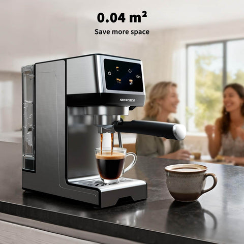 20 Bar Espresso Machine With Hot Brew And Rapid Cold Brew, Stainless Steel Coffee Maker on kitchen counter