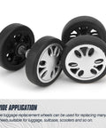 8 Piece Luggage Replacement Wheels Set 50mm Diameter 360 Degree Swivel Rubber Casters for Suitcases Wear Resistant Durable