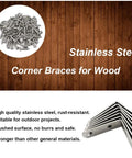 8 Pack L Bracket Corner Braces 2 Inch Stainless Steel Heavy Duty Shelf Bracket For Wood Shelves Wall Hanging Support 90 Degree Right Angle Brackets With Screws