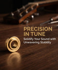 3 Sets Tuner Peg Parts For Guitar Repair With Noise Reducing Bushings And Ferrule Washers, brass washer close-up