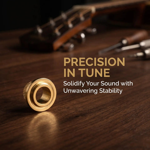 3 Sets Tuner Peg Parts For Guitar Repair With Noise Reducing Bushings And Ferrule Washers, brass washer close-up