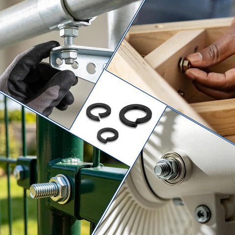 M8 Stainless Steel Split Lock Washers With Black Coating, 304 Grade Rust Resistant Locking Rings used in various projects