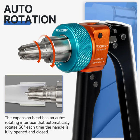 Killer PEX Expansion Tool Kit For F1960 ProPEX Systems with indexed auto rotating head close-up