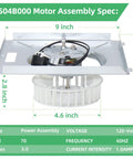 Replacement 769RL B Unit Motor Assembly S0504B000 Power Module with dimensions for NuTone Bathroom Exhaust Fan models 769RL and 757