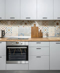 Modern kitchen with 10 Pack 5 Inch Matte Black Curved Cabinet Pulls for cupboards and drawers, showcasing arch style hardware.
