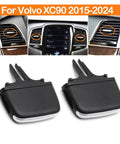 AC Vent Tab Clip For Car, Boosts Airflow For A Comfier Ride, Quick Direction Control, Easy Install, Durable Clip For Volvo XC90 2016 To 2024, black ABS with chrome trim