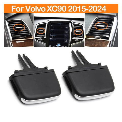 AC Vent Tab Clip For Car, Boosts Airflow For A Comfier Ride, Quick Direction Control, Easy Install, Durable Clip For Volvo XC90 2016 To 2024, black ABS with chrome trim