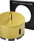 4 Inch Masonry Hole Saw With Heavy Duty Dry Core Diamond Bit And Precision Locator Guide For Concrete Brick Or Stone Drilling