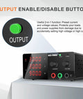 High Power Bench Power Supply 30V 30A 900W with encoder knob, output switch, 3-digit display for voltage, current, and power.