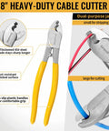 Three Piece Bolt Cutter Set With 14 Inch Heavy Duty Bolt Cutter, 8 Inch Mini Bolt Cutter, And 8 Inch Cable Cutter In Carrying Bag, Cr V Blade