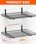 Heavy Duty Wall Mounted Storage Shelf Set For Garage And Home 24 By 12 Inch Metal Shelves Two Pack Workhorse Sturdy Steel
