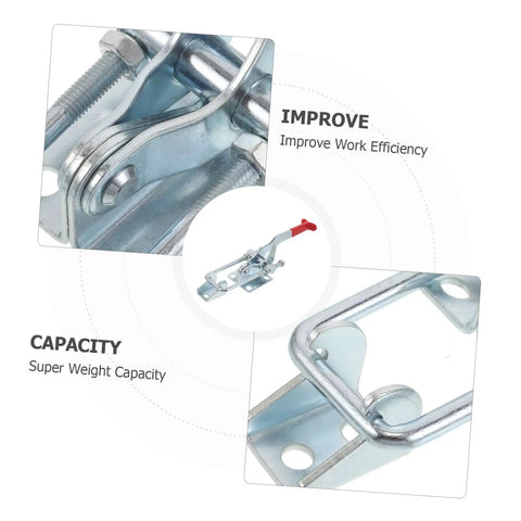 Heavy Duty Toggle Latch Clamp Set Of 2 With 2183 Lbs Holding Capacity Anticorrosive Galvanized Iron Quick Release Pull Latch For Toolbox And Drawer Chests Built To Last Tough As Nails Ready To Roll, galvanized iron close-up