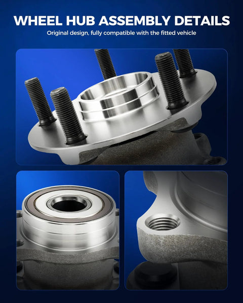 Rear Wheel Bearing And Hub Assembly For Subaru Outback 2015-2021, Forester 2019, Legacy 2015-2021, Ascent 2019-2021, WRX 2015-2019, WRX STI 2015-2016 And 2019, 5 Lug, Direct Fit Replacement, 512536 Compatible displayed in detail